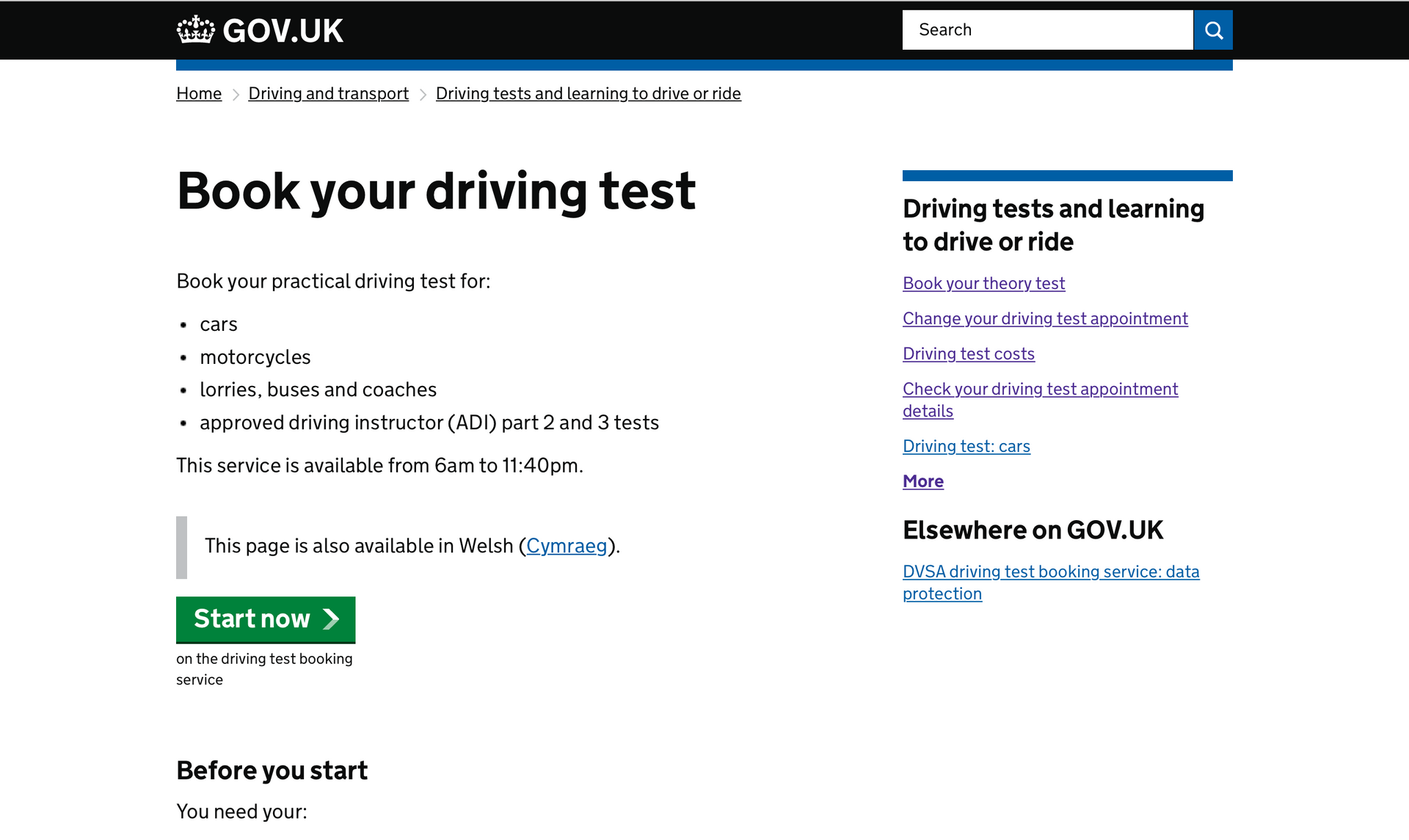 Driving test wait 