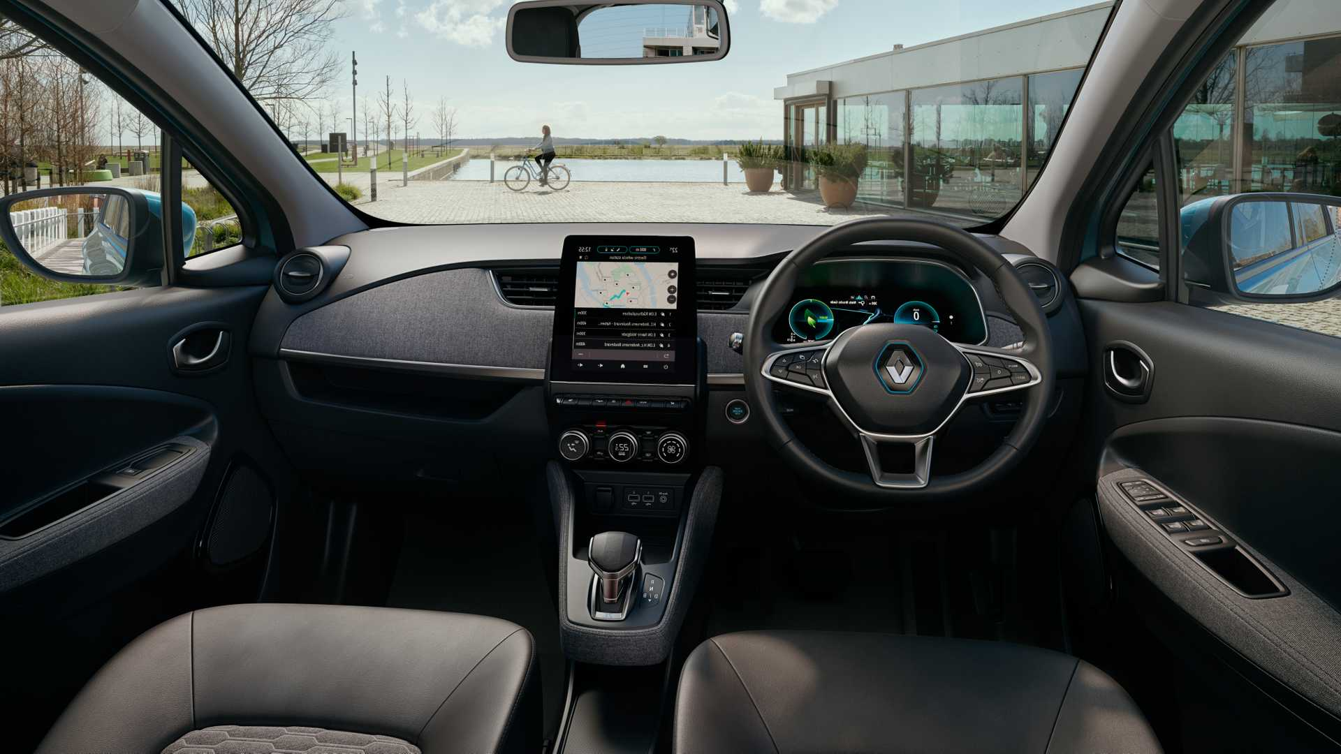 The interior of an electric car the Renault Zoe | Electric Driving Lessons Bristol