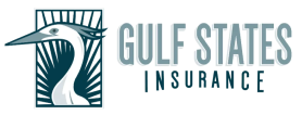Logo for Gulf States Insurance: a white heron inside a teal square, with 