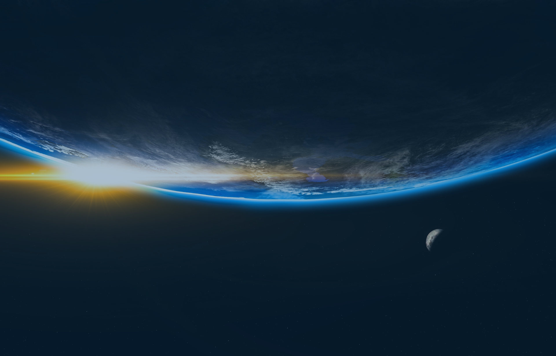An image of the earth and the moon