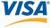 Visa logo in blue and gold lettering on a white background