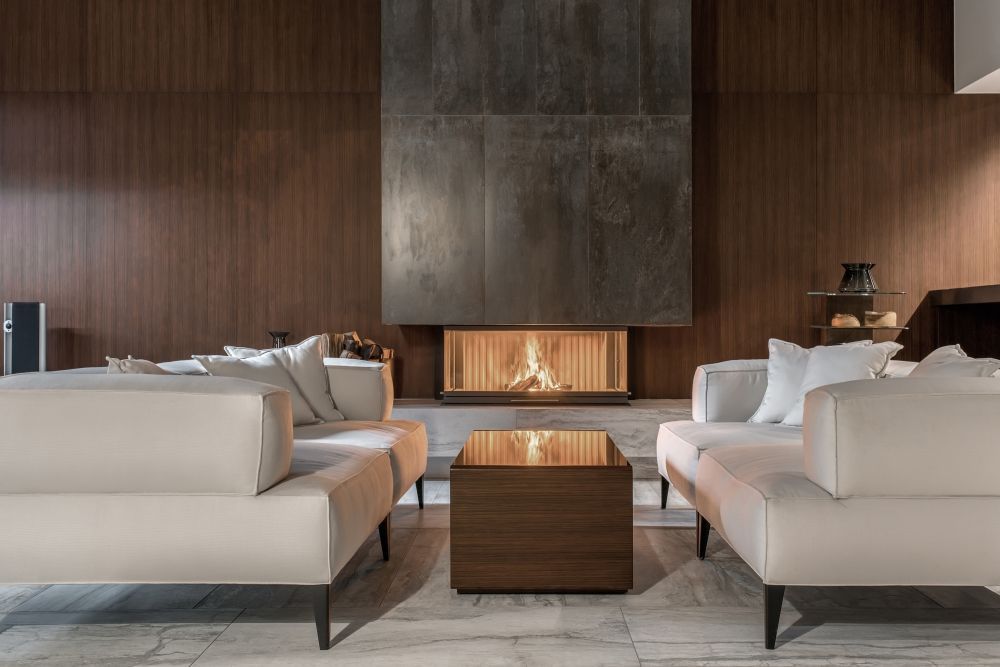 There Is A Fireplace In The Middle Of The Living Room — Mid Coast Mowers In Taree, NSW