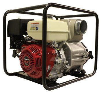 A Gasoline Water Pump With A Honda Engine On A White Background — Mid Coast Mowers In Taree, NSW