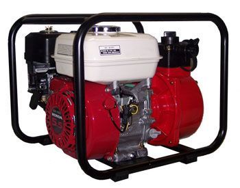 A Red And White Water Pump With A Honda Engine — Mid Coast Mowers In Taree, NSW
