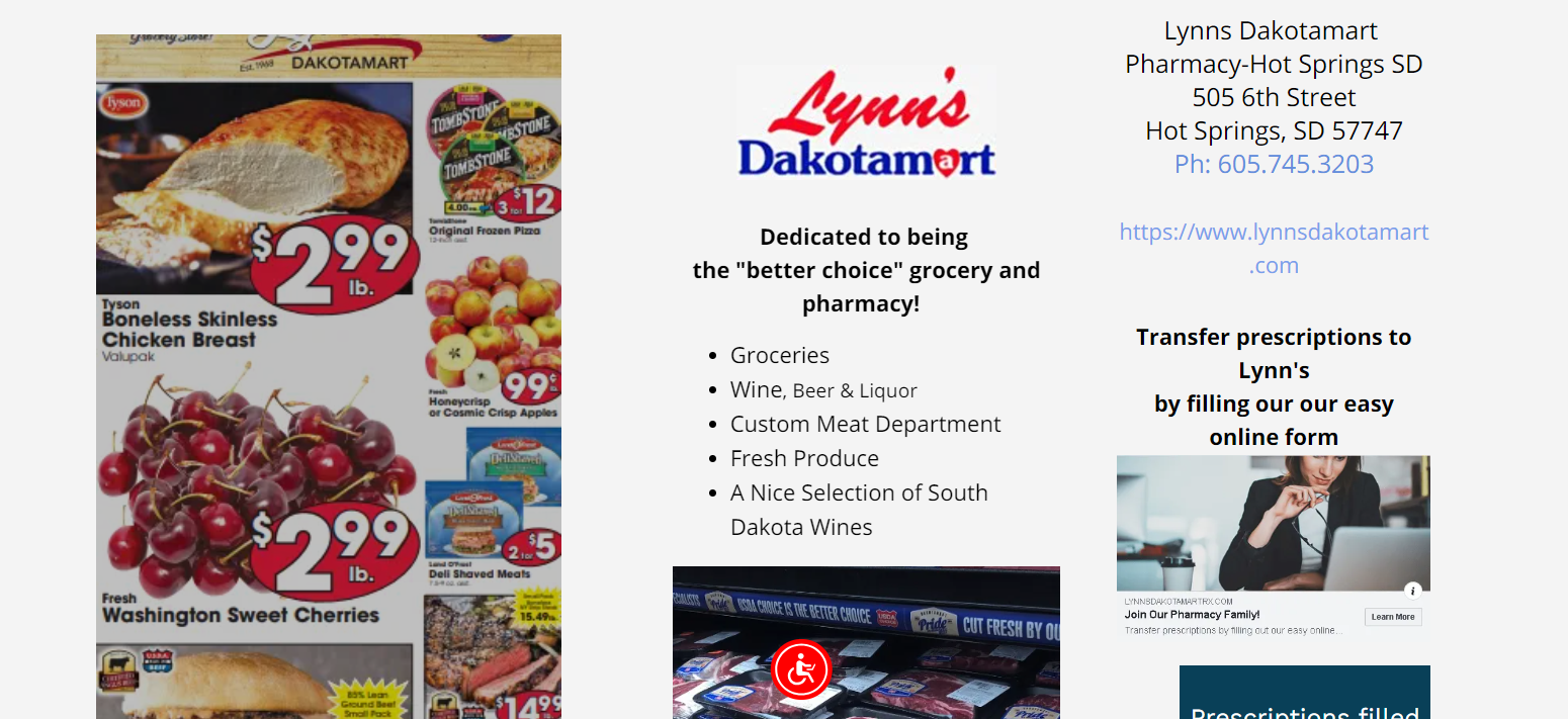 A flyer for lynn 's bakery is displayed on a white background