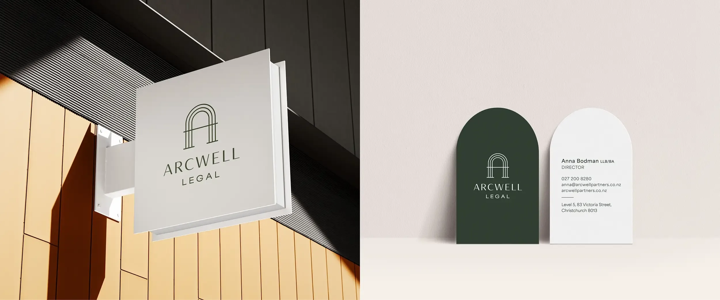 Arcwell Legal branding by Vanilla Hayes Ltd in Blenheim, New Zealand