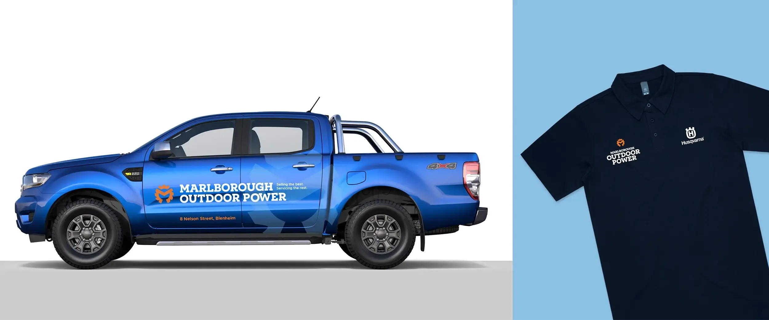 Marlborough Outdoor Power branding by Vanilla Hayes Ltd in Blenheim, New Zealand