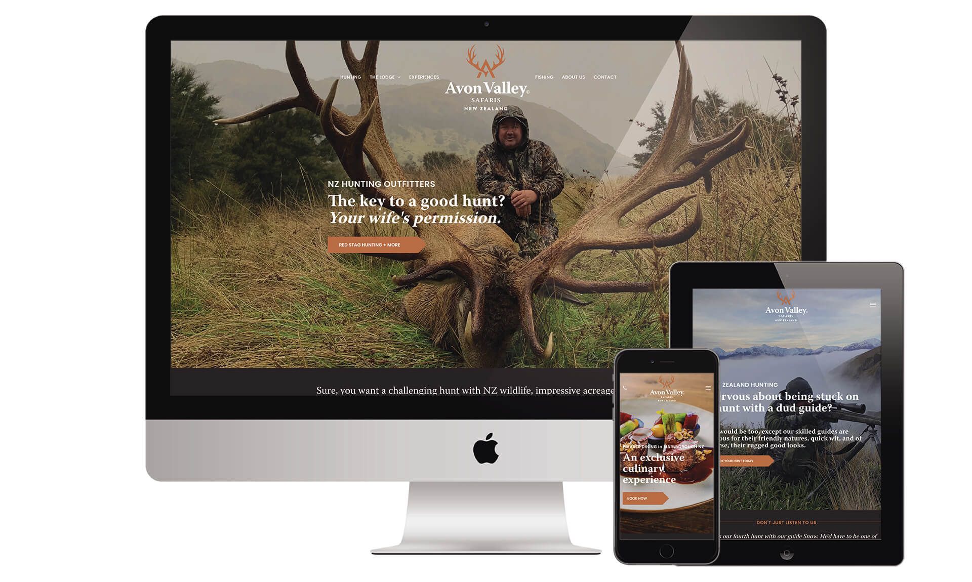 Avon Valley Safaris website designed by Vanilla Hayes creative graphic design studio in Blenheim, Marlborough, New Zealand
