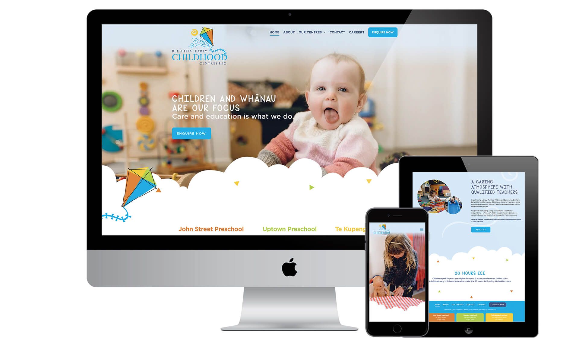 Blenheim Early Childhood Centres website designed by Vanilla Hayes creative graphic design studio in Blenheim, Marlborough, New Zealand
