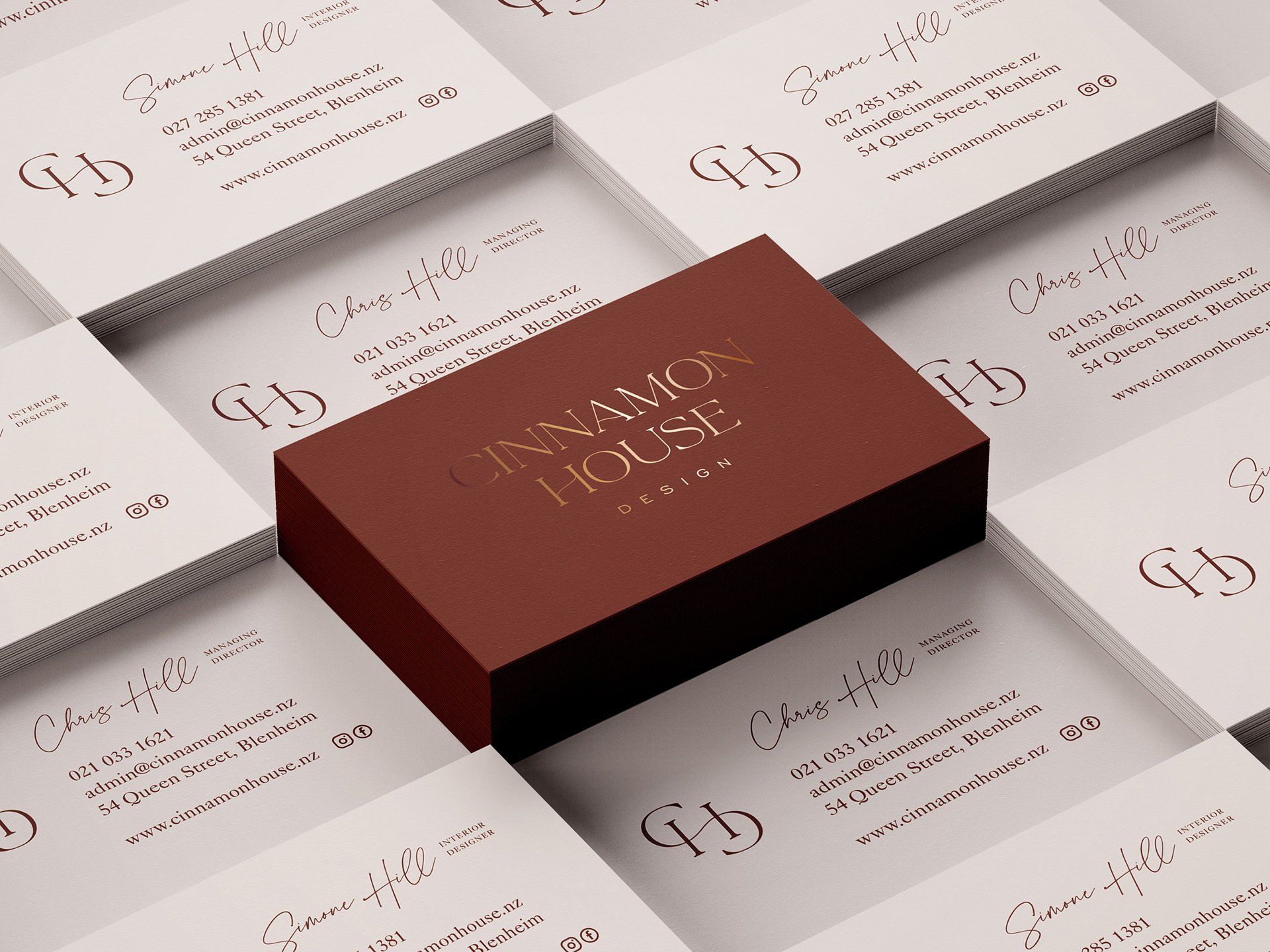 Cinnamon House Design branding by Vanilla Hayes Ltd in Blenheim, New Zealand