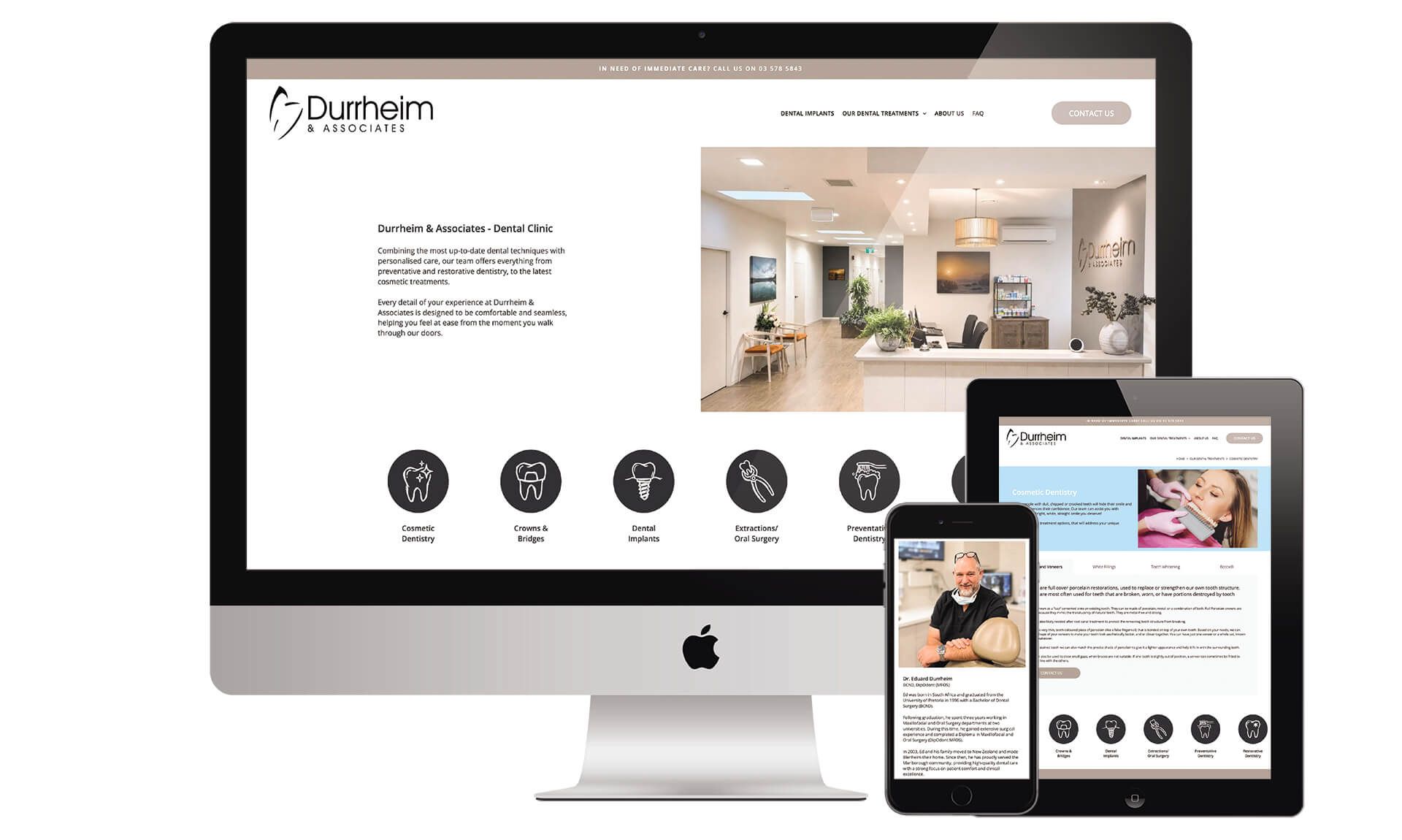 Durrheim & Associates - Dental Clinic in Marlborough, website designed by Vanilla Hayes creative graphic design studio in Blenheim, Marlborough, New Zealand