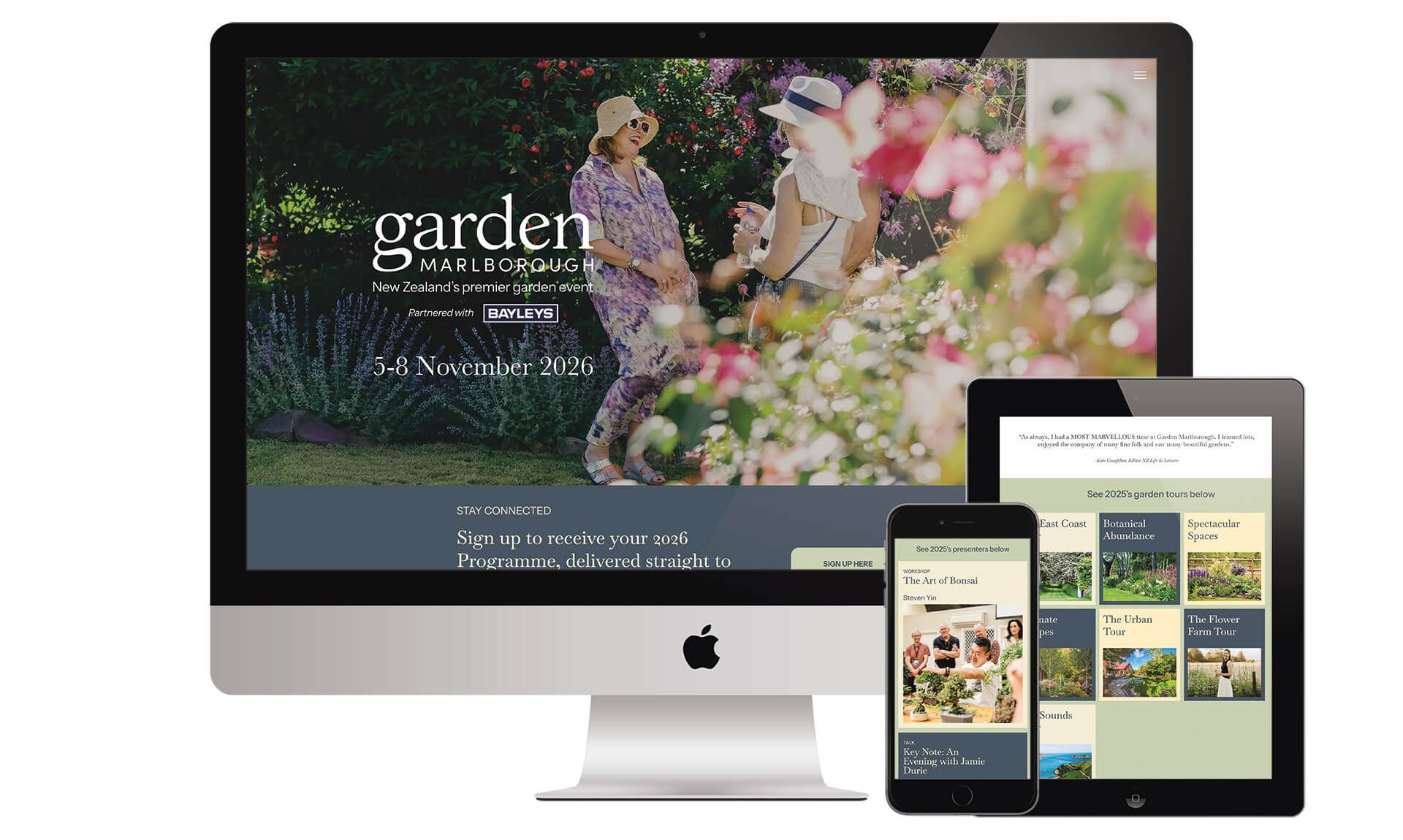 Garden Marlborough website designed by Vanilla Hayes creative graphic design studio in Blenheim, Marlborough, New Zealand