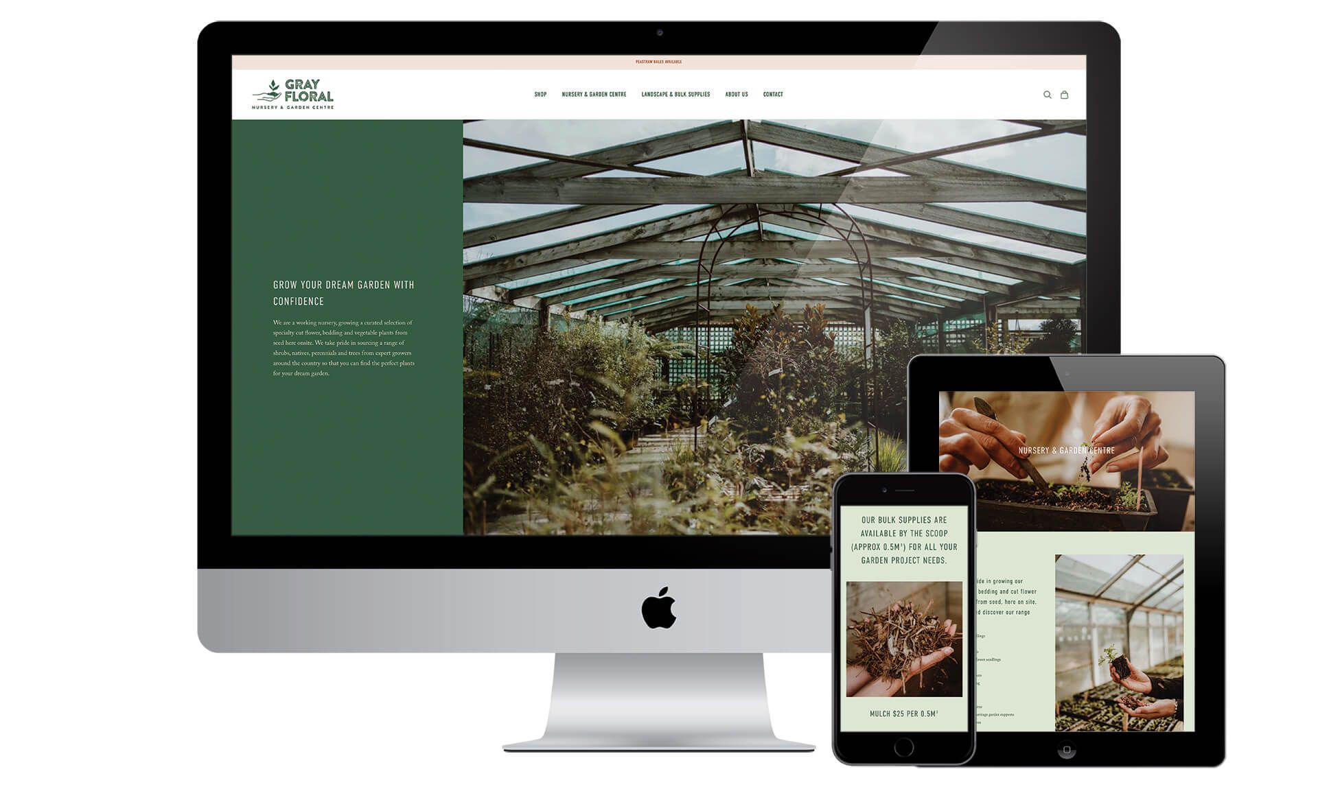 Gray Floral website designed by Vanilla Hayes creative graphic design studio in Blenheim, Marlborough, New Zealand