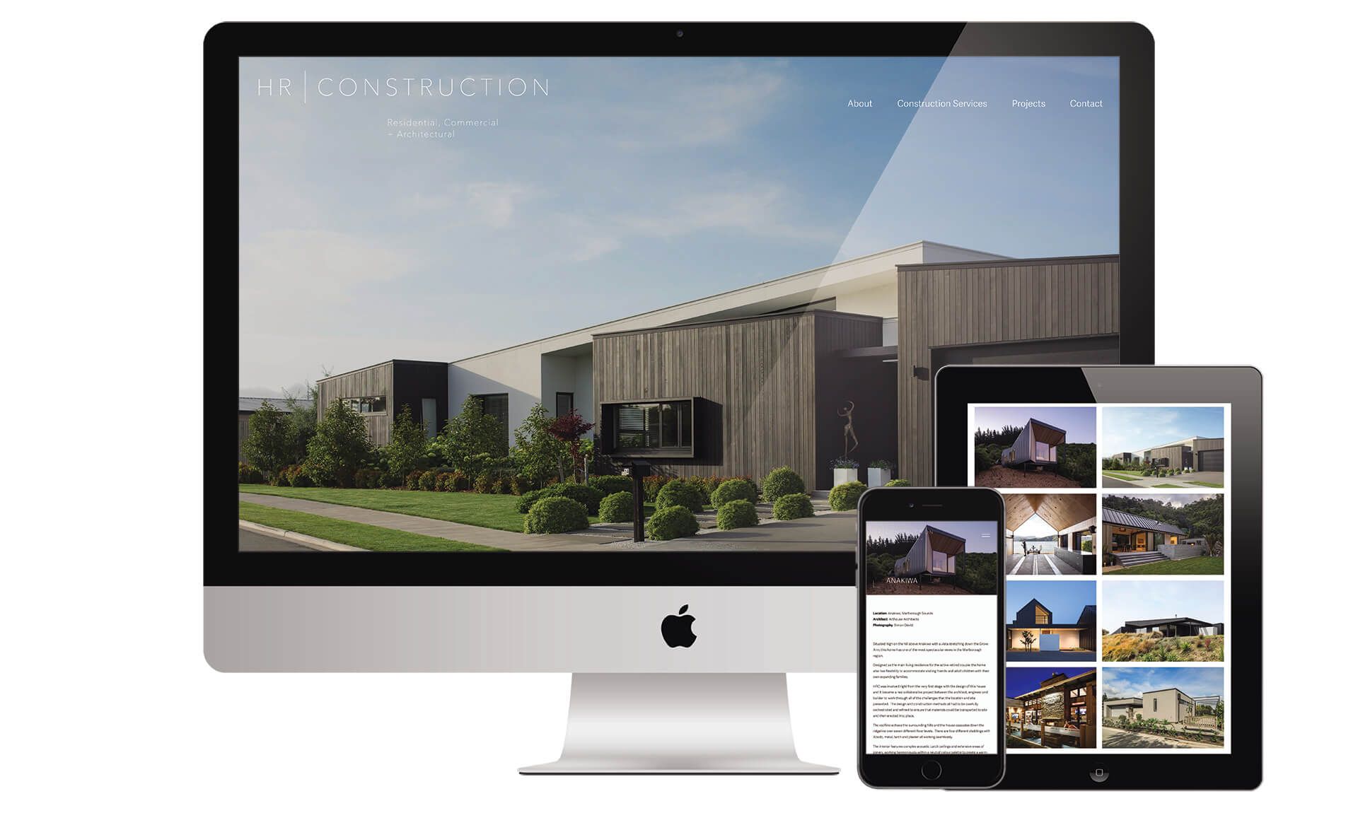 HR Construction website designed by Vanilla Hayes creative graphic design studio in Blenheim, Marlborough, New Zealand
