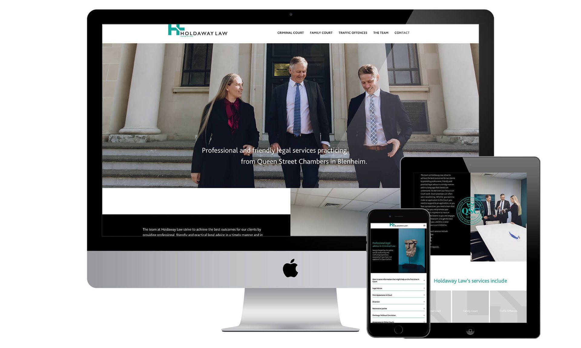 Holdaway Law website designed by Vanilla Hayes creative graphic design studio in Blenheim, Marlborough, New Zealand