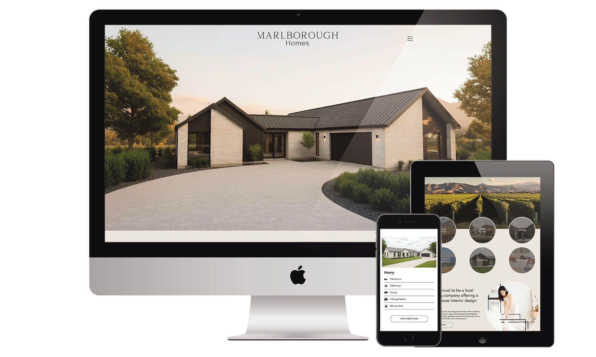 Marlborough Homes - website designed by Vanilla Hayes creative design studio in Blenheim, Marlborough, New Zealand