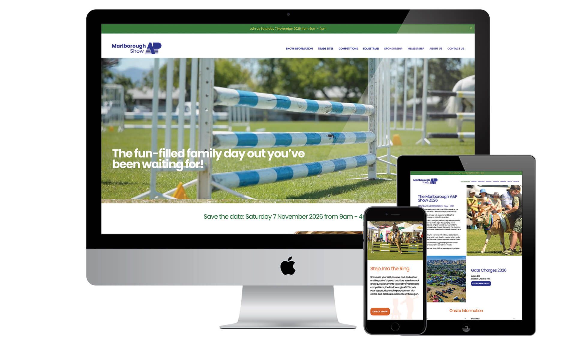 Marlborough ANP Show website designed by Vanilla Hayes creative design studio in Blenheim, Marlborough, New Zealand