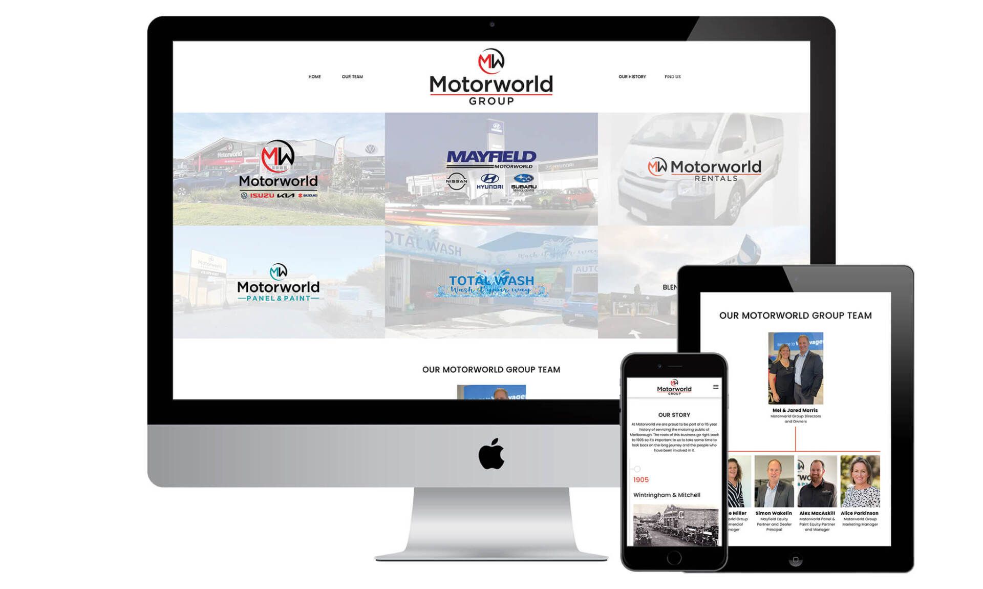 Motorworld Group website designed by Vanilla Hayes creative graphic design studio in Blenheim, Marlborough, New Zealand