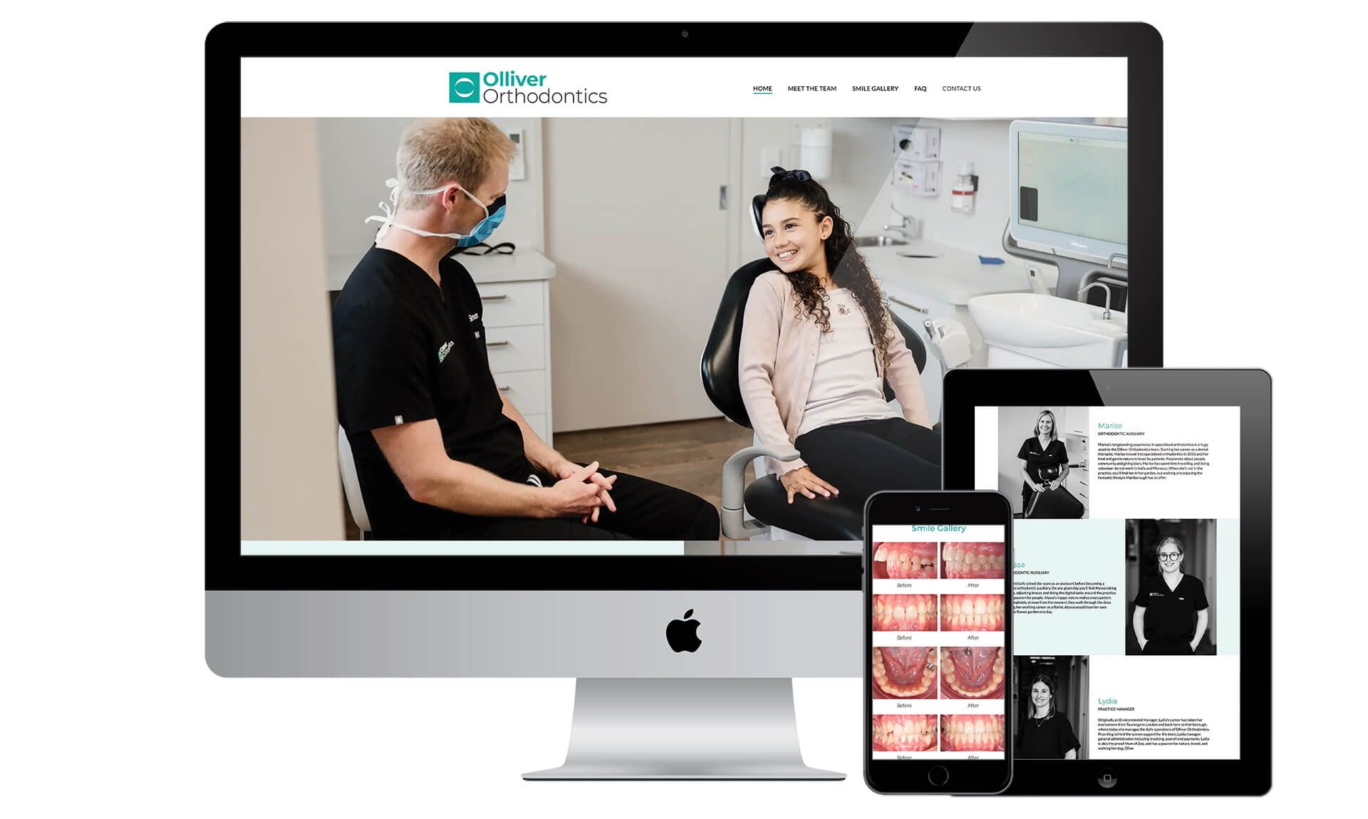Olliver Orthodontics website designed by Vanilla Hayes creative graphic design studio in Blenheim, Marlborough, New Zealand
