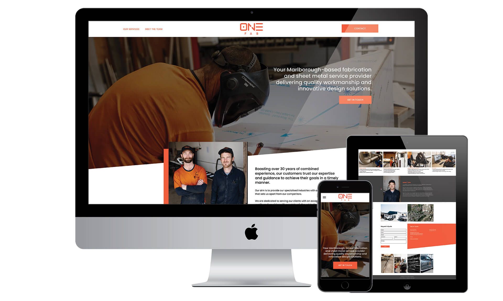 One Fab Engineering Marlborough website designed by Vanilla Hayes creative graphic design studio in Blenheim, Marlborough, New Zealand