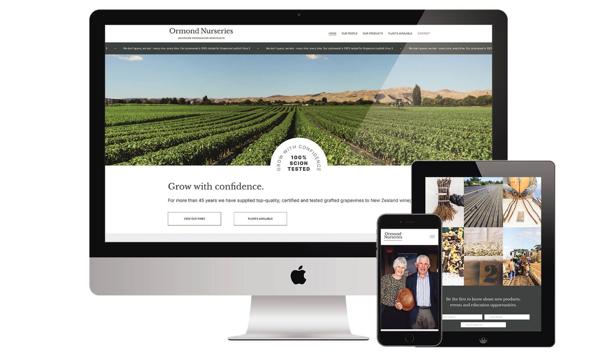 Ormond Nurseries website designed by Vanilla Hayes creative design studio in Blenheim, Marlborough, New Zealand