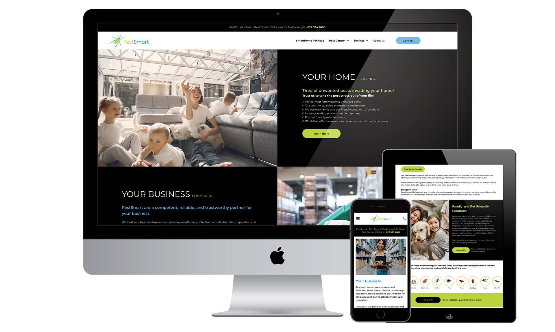 PestSmart Marlborough website designed by Vanilla Hayes creative graphic design studio in Blenheim, Marlborough, New Zealand