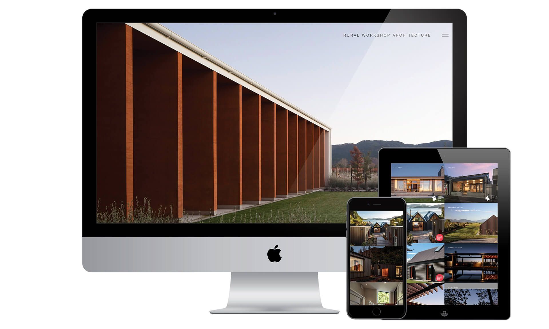 Rural Workshop Architecture website designed by Vanilla Hayes creative graphic design studio in Blenheim, Marlborough, New Zealand