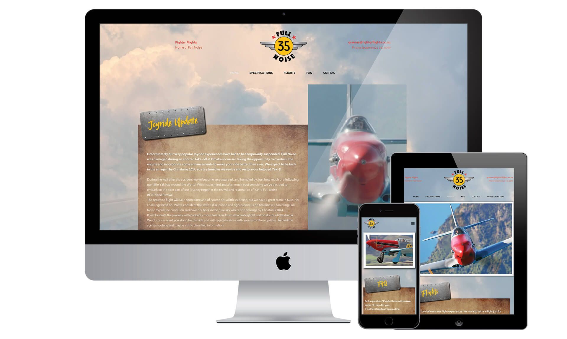 Fighter Flights website designed by Vanilla Hayes creative graphic design studio in Blenheim, Marlborough, New Zealand