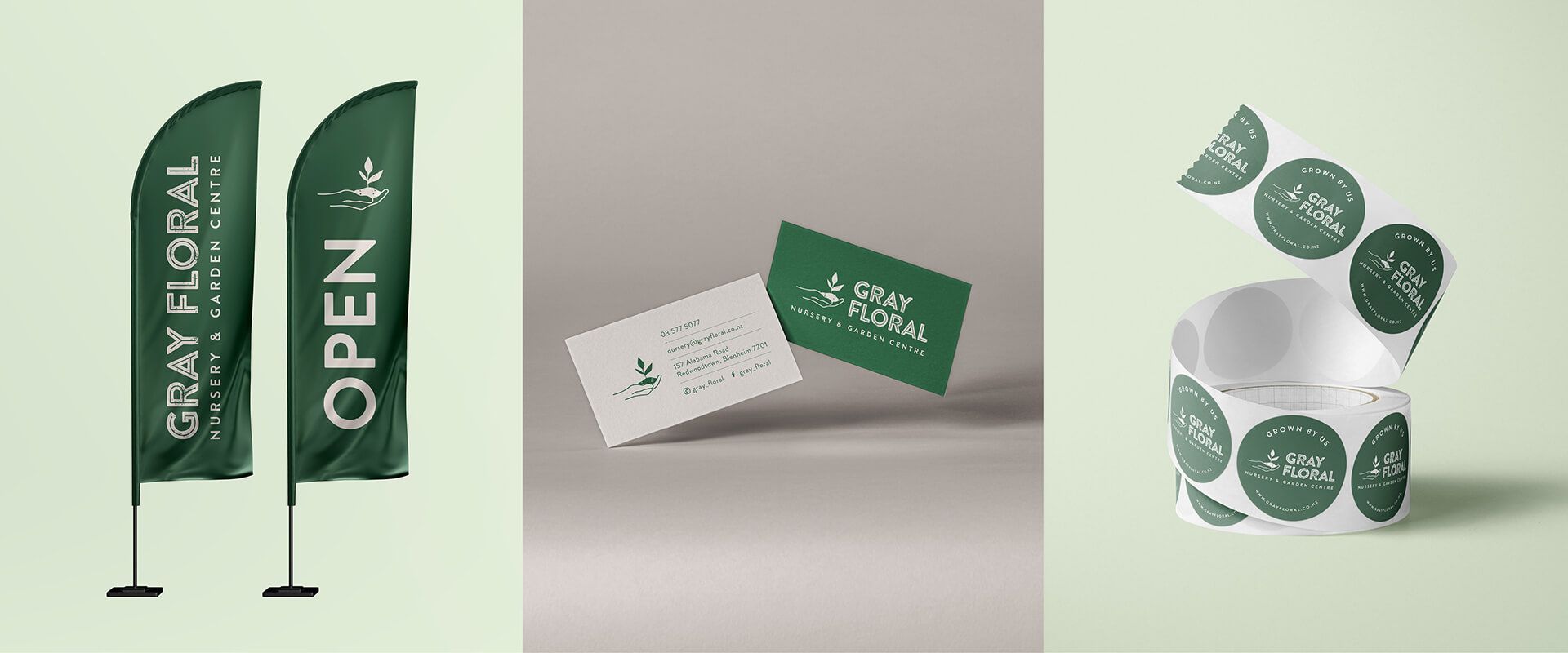 Gray Floral branding by Vanilla Hayes Ltd in Blenheim, New Zealand