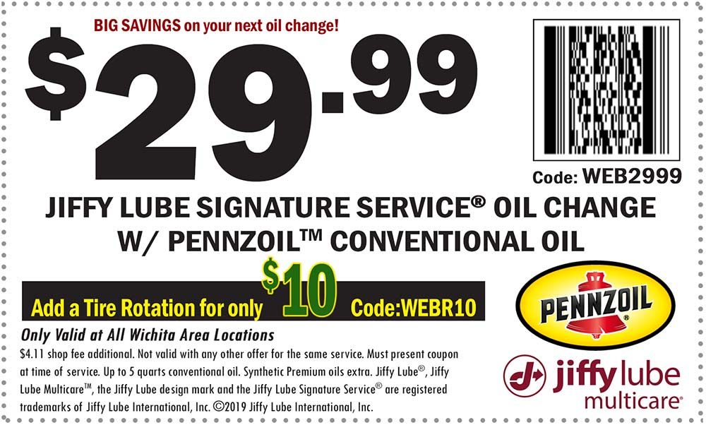 Wichita Jiffy Lube Oil Change Coupons Automotive Maintenance 