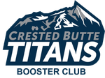 crested butte titans logo with a mountain in the background