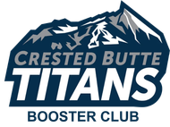 crested butte titans logo with a mountain in the background