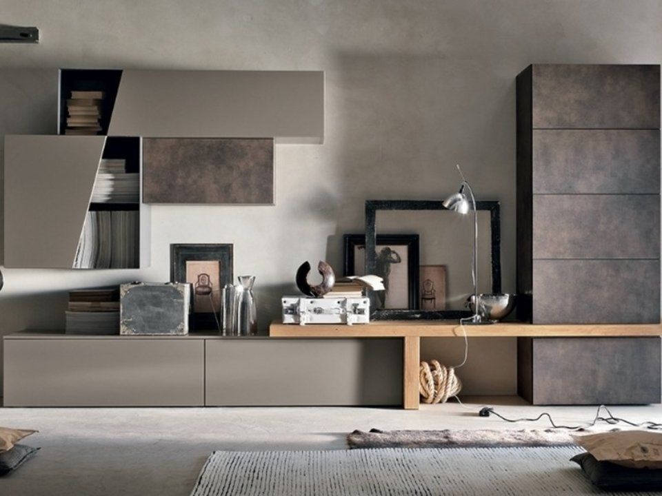 mobili grigi sofisticati per zona living
