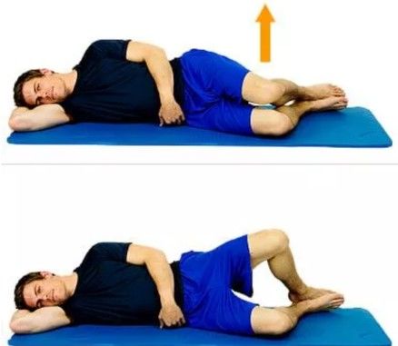 Clam exercise (improves glute strength) 