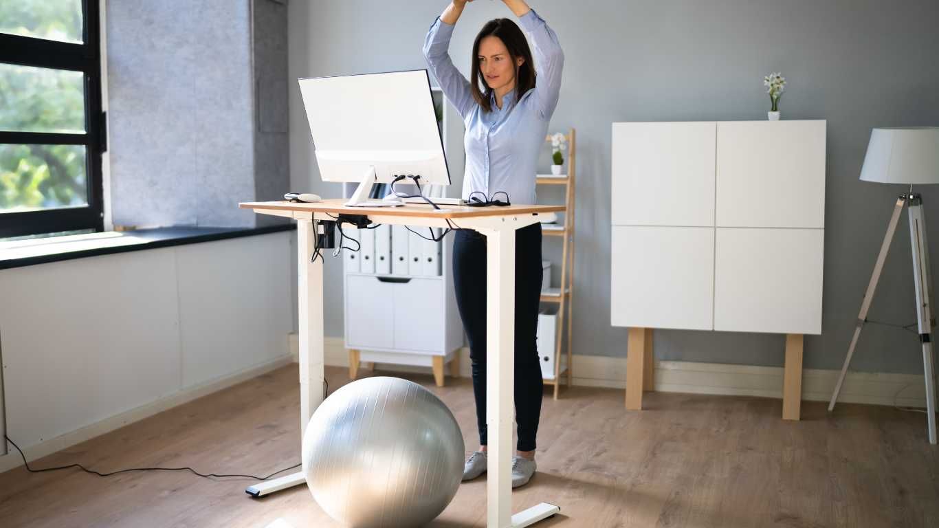 Woman stretching