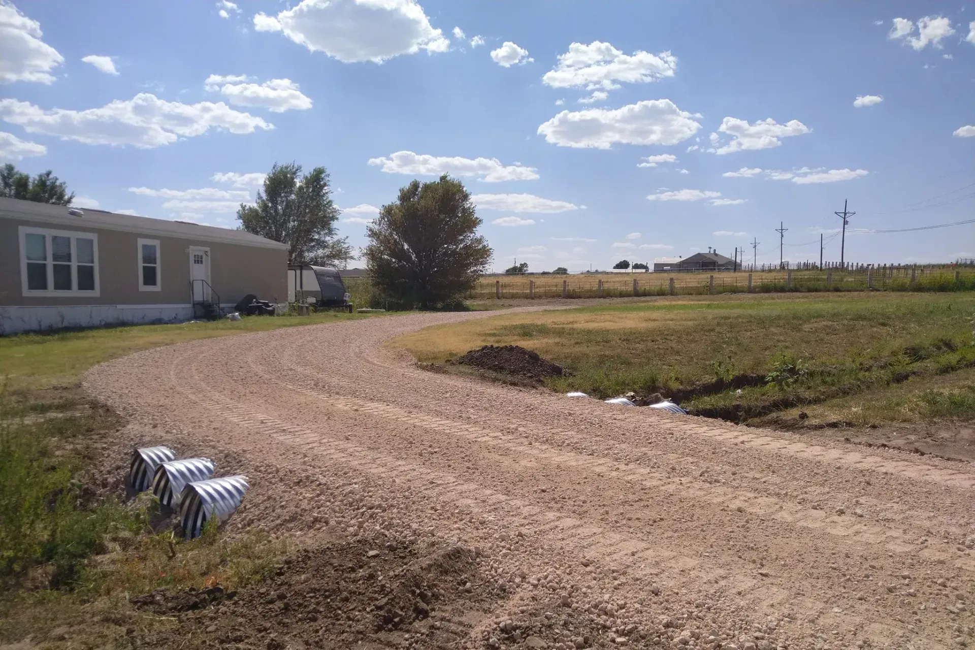 Driveway culvert installation in McAllen, TX.