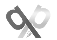 A lower case q and p crossed to look like a pair of scissors, with a few dollar bills in between.
