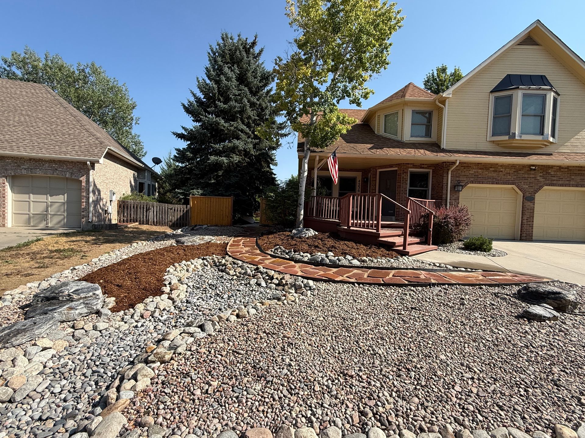 Xeriscape with rock and plantings