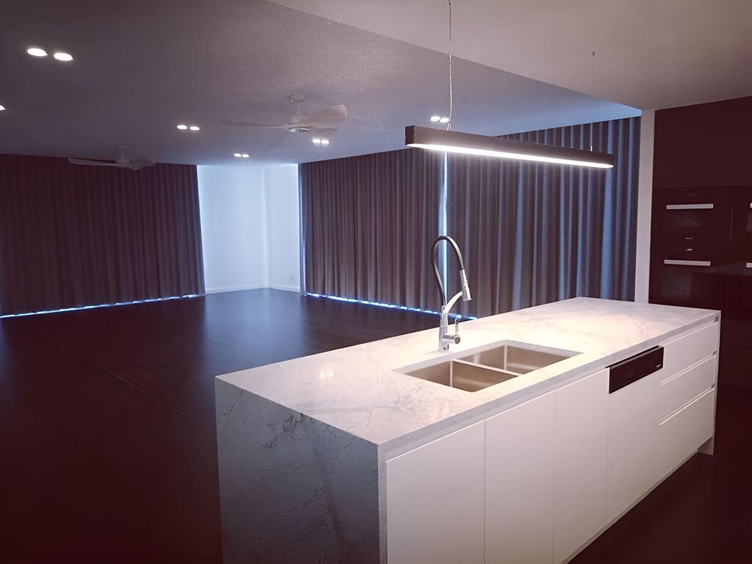 There Is A Sink In The Middle Of The Kitchen — Ron Ayton Curtains, Blinds & Shutters In Shelly Beach, NSW