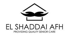 Logo for El Shaddai AFH, featuring a house shape with hands reaching upwards, with text 