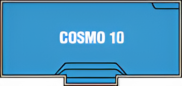 A blue box with the word cosmo 10 on it. — Steve Merrick Family Swimming Pools in Failford, NSW