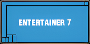 A blue sign that says entertainer 7 on it — Steve Merrick Family Swimming Pools in Failford, NSW