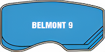 A blue swimming pool with the word belmont 9 on it — Steve Merrick Family Swimming Pools in Failford, NSW
