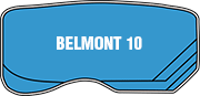 A blue swimming pool with the word belmont 10 on it. — Steve Merrick Family Swimming Pools in Failford, NSW