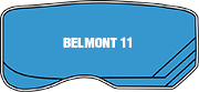 A blue swimming pool with the word belmont 11 on it. — Steve Merrick Family Swimming Pools in Failford, NSW