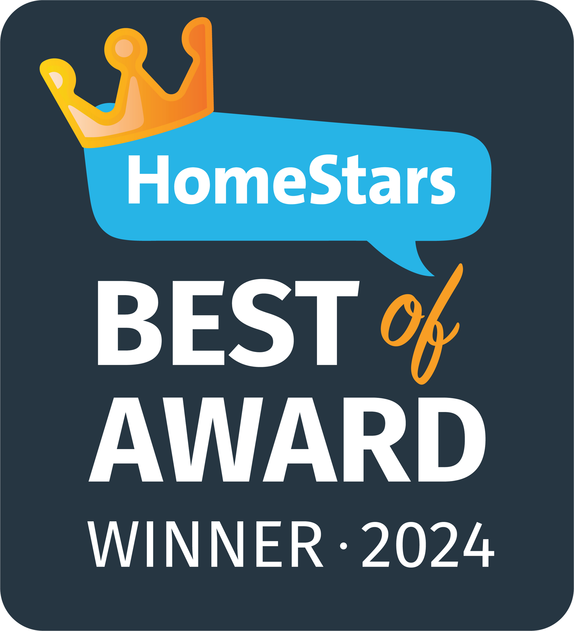 A logo for homestars best of award winner 2024