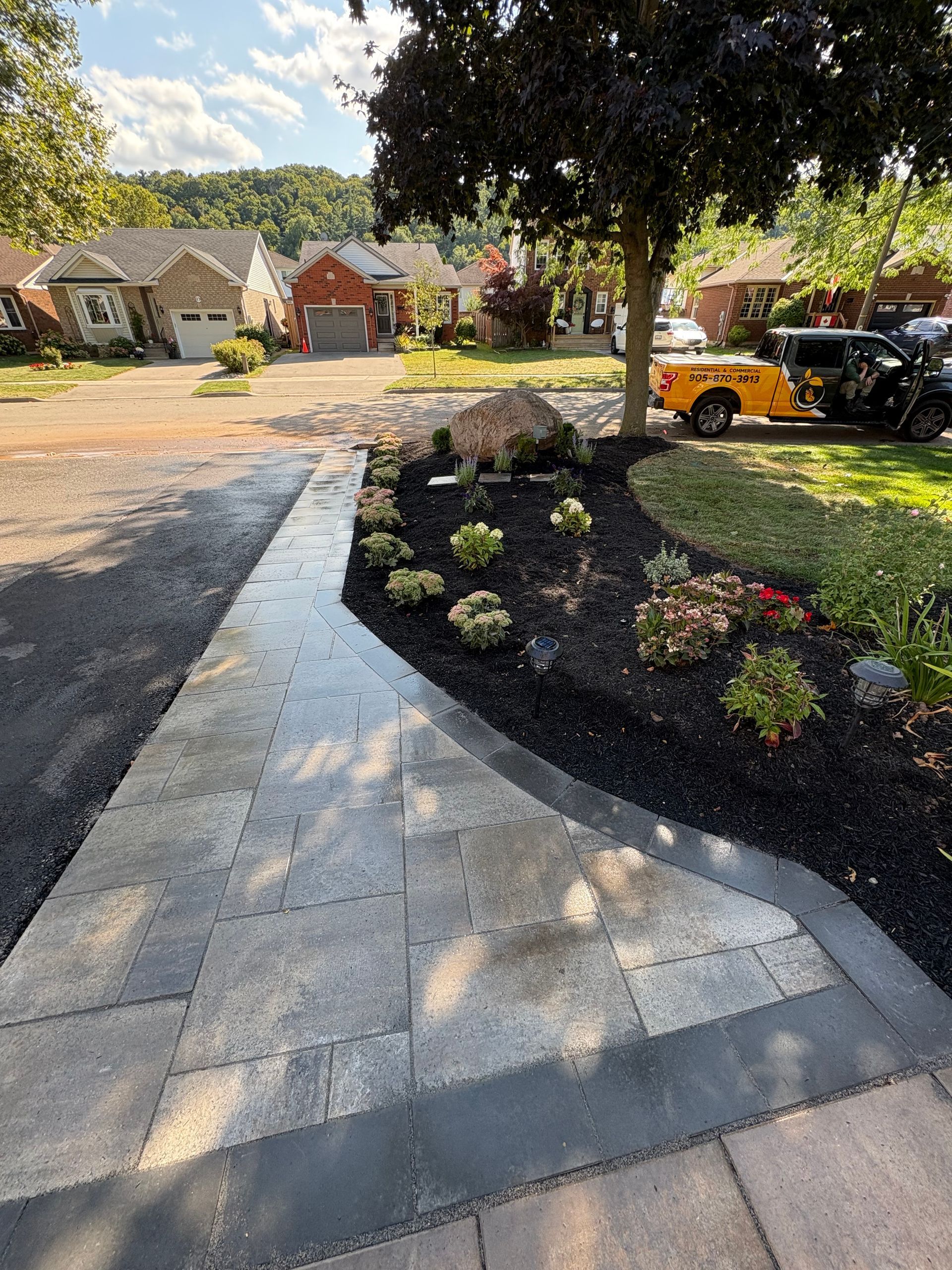 custom garden design and install monarch landscaping with truck