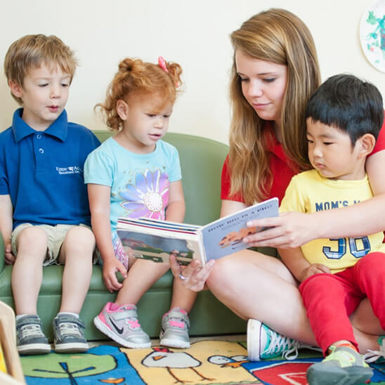 Women looking at post it notes