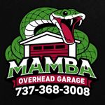 A logo for mamba overhead with a snake on top of a green house.