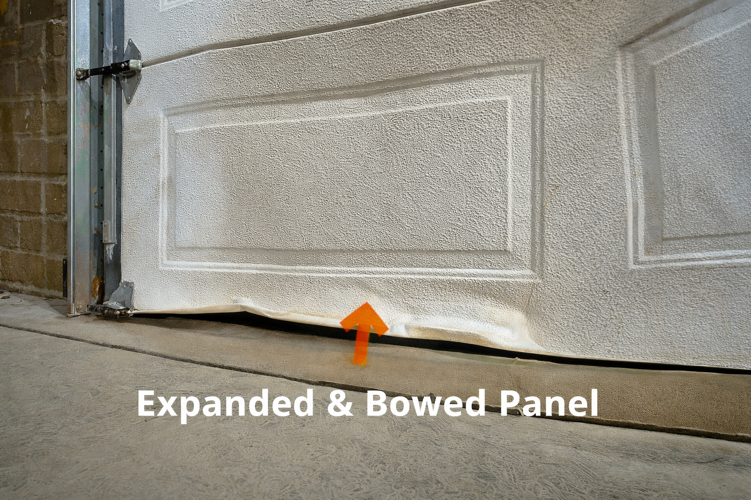 garage door panel warped by heat
